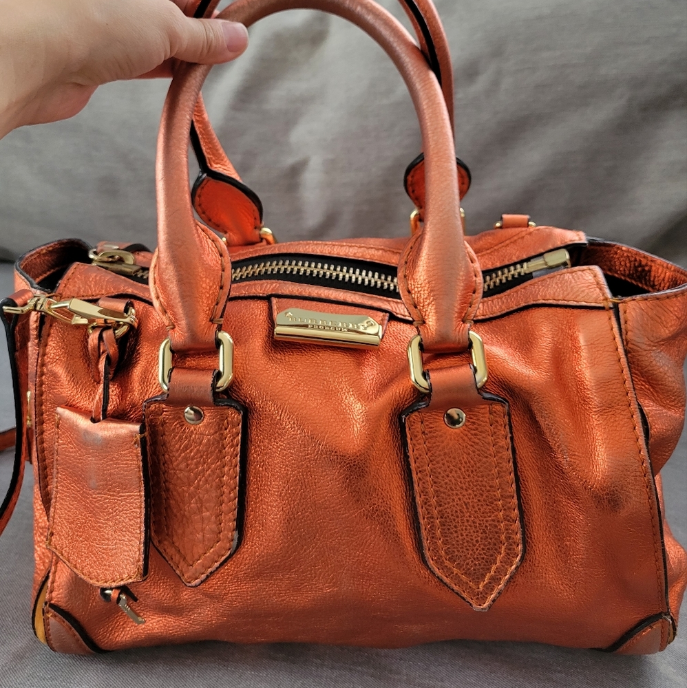 Burberry Prorsum metallic orange bag